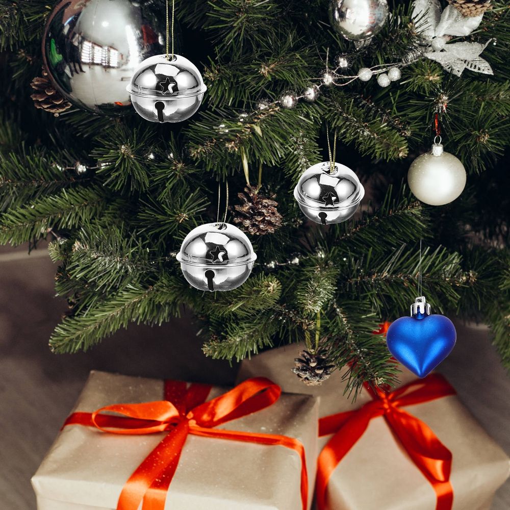 Christmas Jingle Bells Bulk Silver Craft Bells for Holiday Festival Decorations