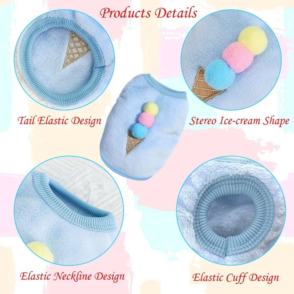 4PCS Bunny Clothes for Rabbits- Small Animal Guinea Pig Warm Vest Clothes Costume Soft T-Shirt for Kitten Ferret Chihuahua Puppy Mini Dog and Small Animals