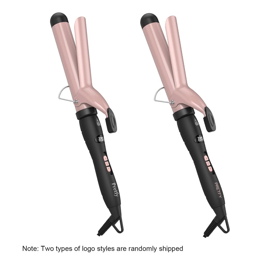 Portable Hair Curler Tube Pretfy 1.25inch Hair Curling Iron Hair Curler Temperature Adjustable LCD Temp Display Hair Styling Tool Anti-scald Auto Shut-Off