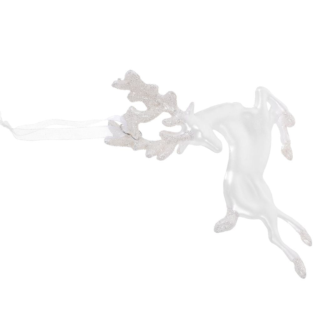 White Xmas Tree Hanging Elk Figurine Ornament for Holiday Festival Decoration