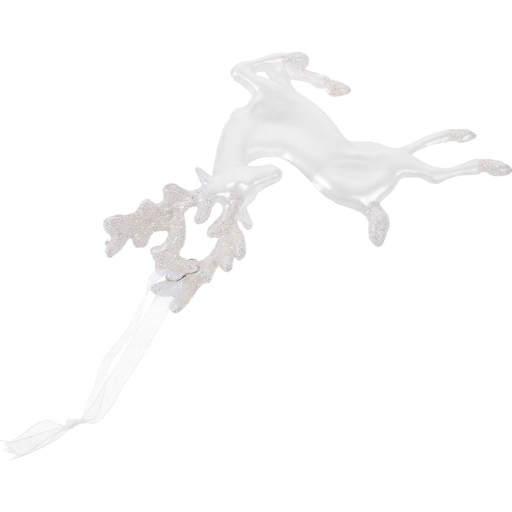 White Xmas Tree Hanging Elk Figurine Ornament for Holiday Festival Decoration