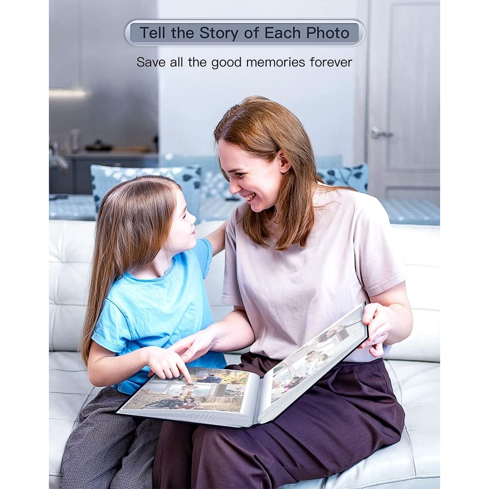 Photo Album 4x6 300 Photos with Writing Space,4 x 6 Photo Book Linen Cover with Front Window, 4x6 Picture Album, 300 Photos Photo Album Book for Wedding Kids Travel Family Baby Pictures (Green)