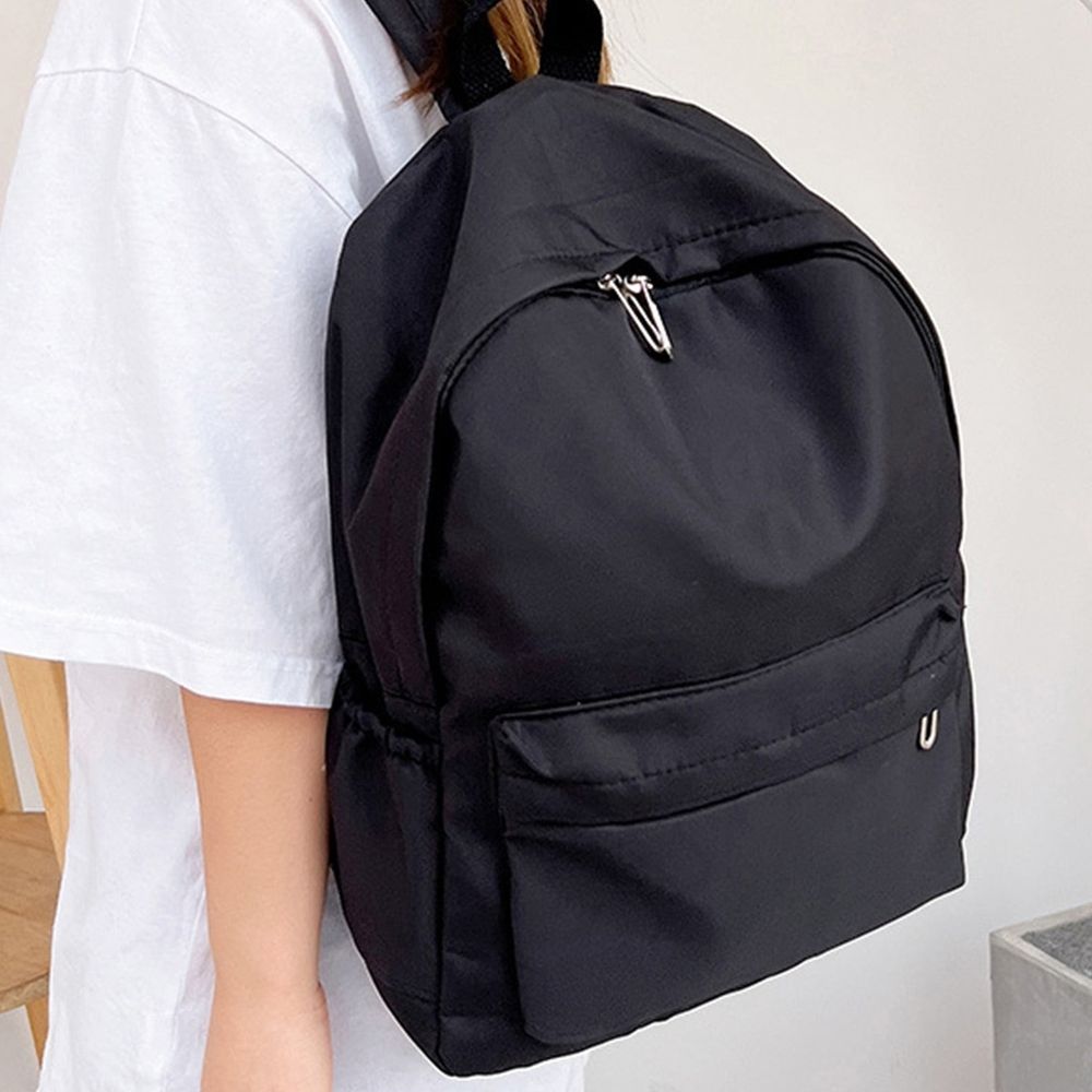 Backpack,Solid Color Basic Plain Design, Lightweight Casual Nylon Bookbag, Waterproof Travel Bag Compatible with Laptops, Daypack for Everyday Style