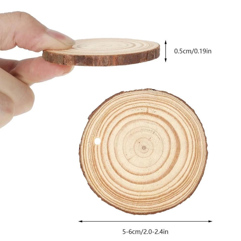 30pcs Wood Slices Natural Round Wood Slices Unfinished Wooden Slabs for Arts Painting DIY Crafts Wedding Decorations Christmas Ornaments