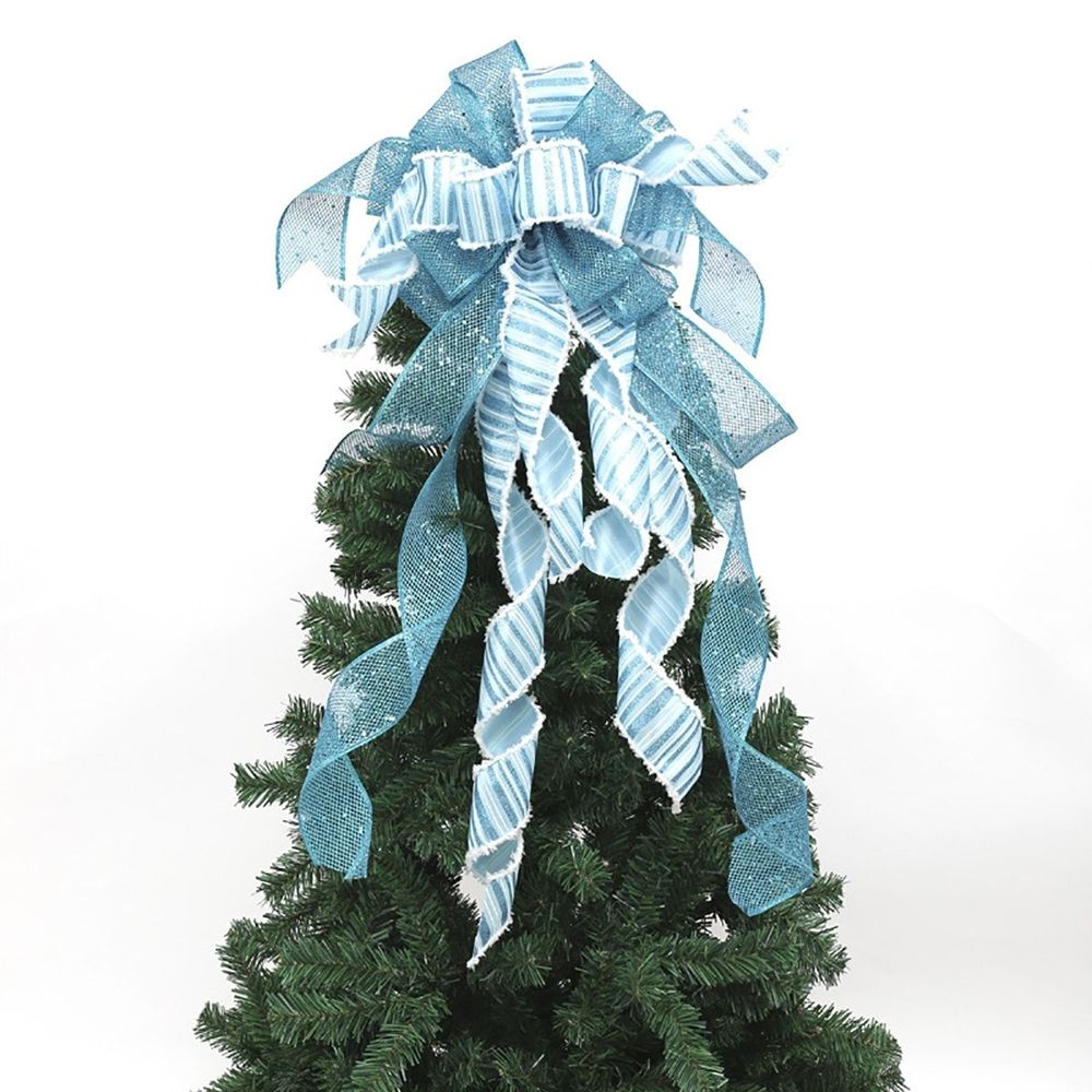 Christmas Tree Topper Large Red Black Buffalo Plaid Christmas Tree Topper Wreath Bows with Streamers Christmas Tree Truck Rustic Christmas Tree Toppers Decorations