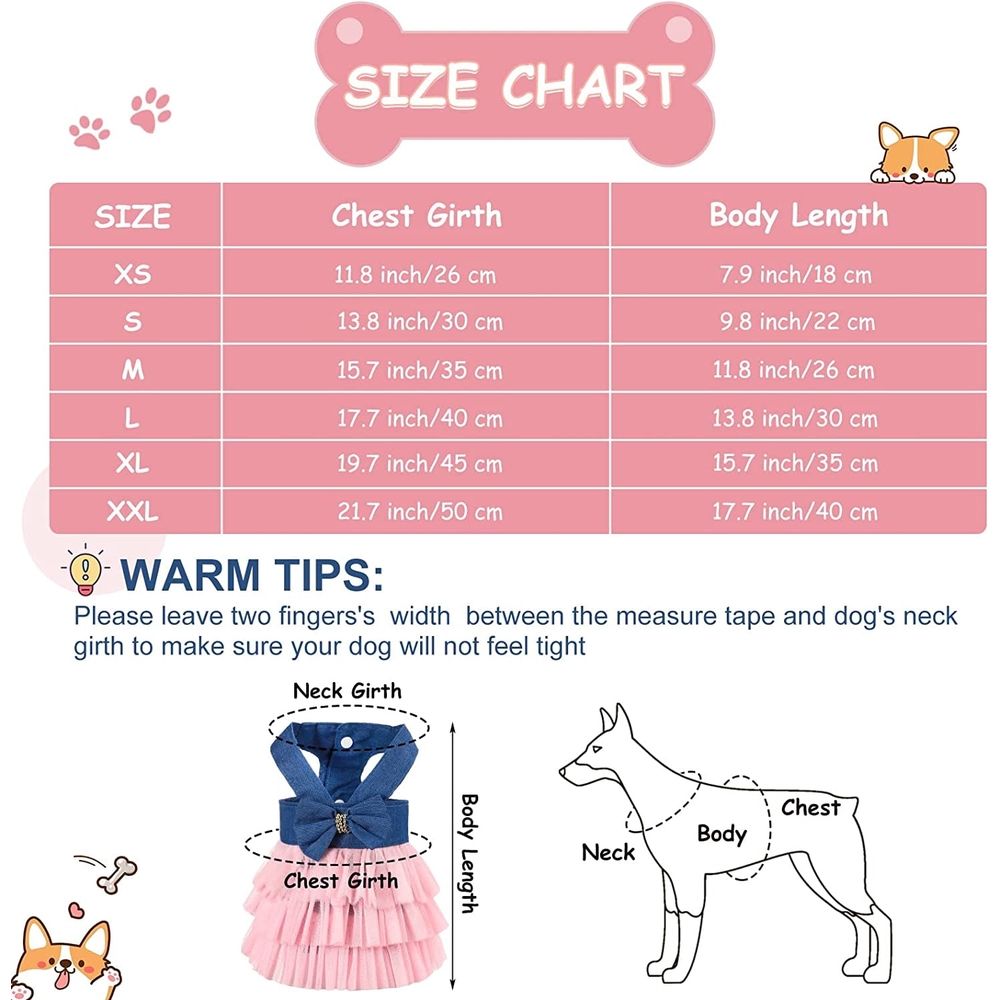 Dog Tutu Dresses Puppy Bow Knot Dress Pet Princess Dresses Striped Mesh Puppy Dog Dresses for Small Medium Cat Puppy Doggie Thanksgiving Christmas Clothes