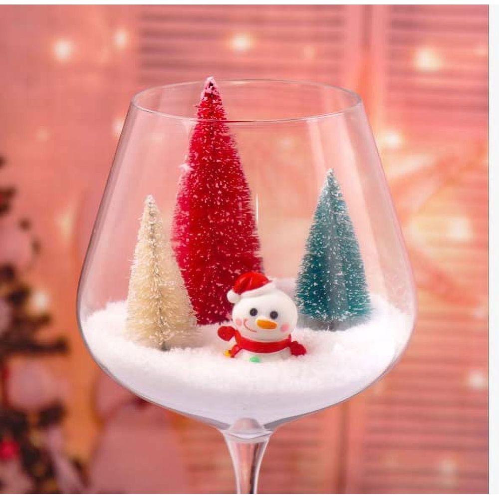 24PCS Bottle Brush Trees Christmas, Red Blue Yellow Miniature Christmas Tree, Mini Christmas Tree, Christmas Decorations Indoor