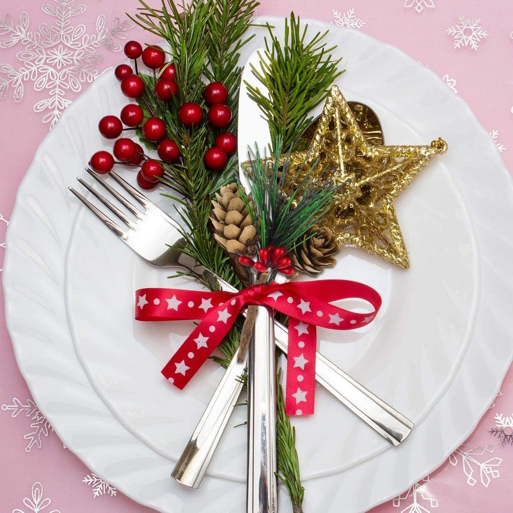 10PCS Christmas Picks and Sprays Artificial Berries Pine Cones Set,Evergreen Pine Branch Holly Stem for Decoration,Winter Floral Picks,Xmas Wreath Decorating Supplies