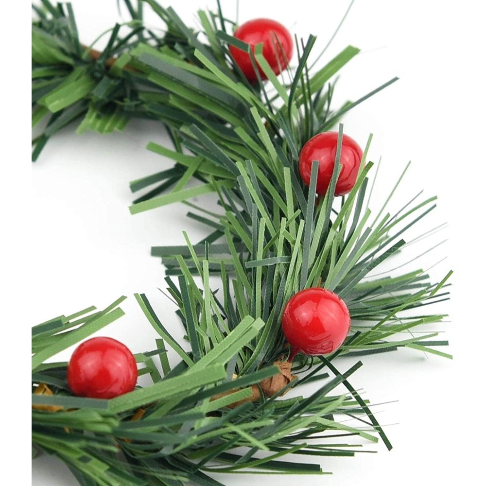 8PCS Christmas Candle Rings, Small Artificial Red Berry Wreath Candle Holder Rings, Fits 3 Inch Pillars Candle Tapers for Rustic Wedding Centerpiece Christmas Table Decoration
