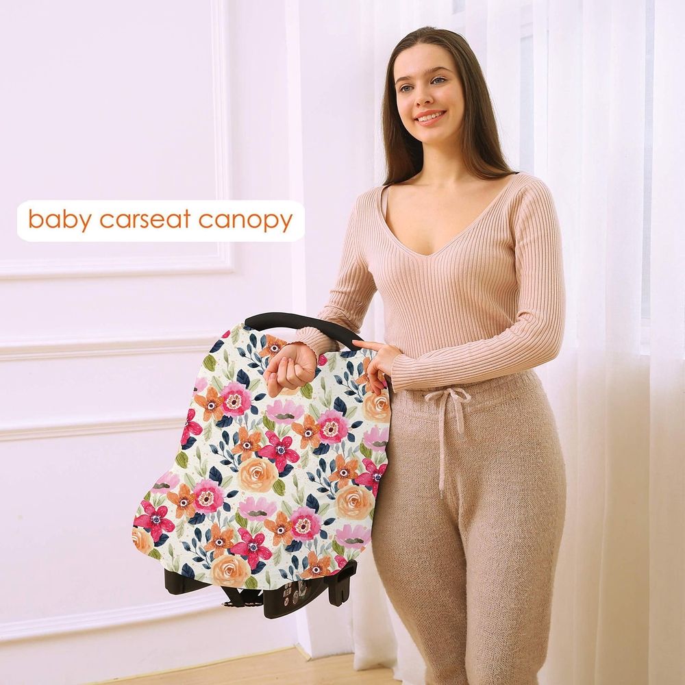 Carseat Cover Boy and Girls - Multi-use Nursing Car Seat Canopy Cover for Breastfeeding, Infant Stroller Cover, High Chair Cover
