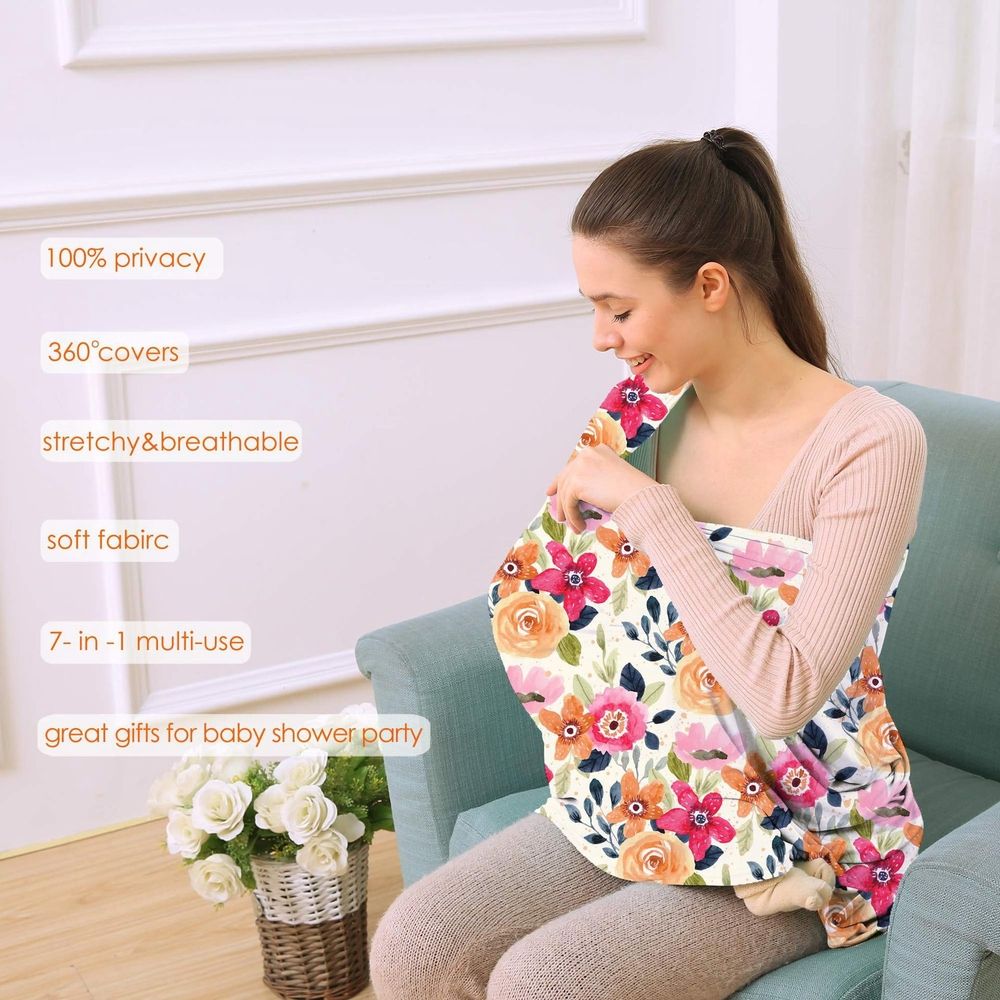 Carseat Cover Boy and Girls - Multi-use Nursing Car Seat Canopy Cover for Breastfeeding, Infant Stroller Cover, High Chair Cover