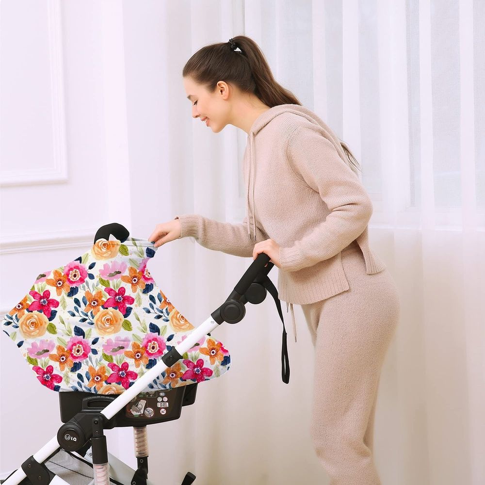 Carseat Cover Boy and Girls - Multi-use Nursing Car Seat Canopy Cover for Breastfeeding, Infant Stroller Cover, High Chair Cover