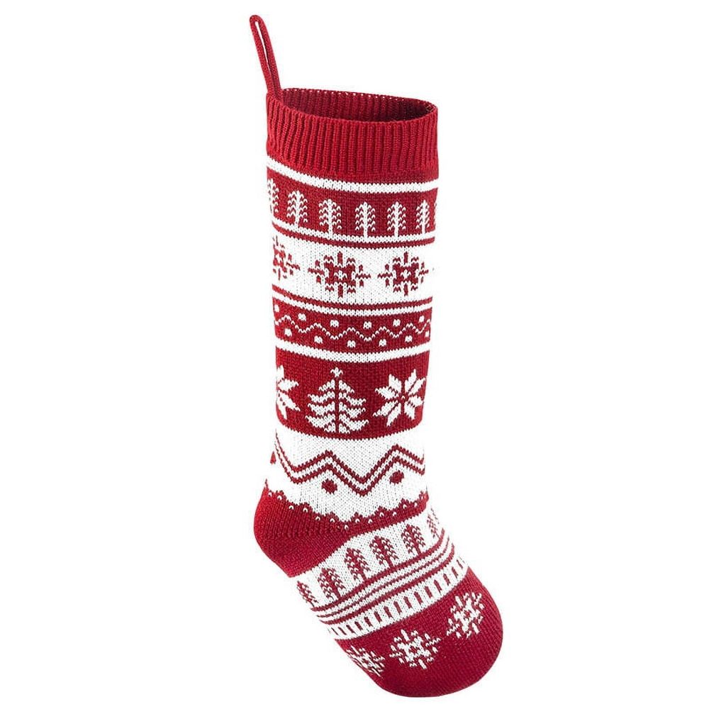 4 Pack Christmas Stockings 18 Inches Large Size Cable Knitted Stocking Gifts & Decorations for Family Holiday Xmas Party, Ivory White and Burgundy