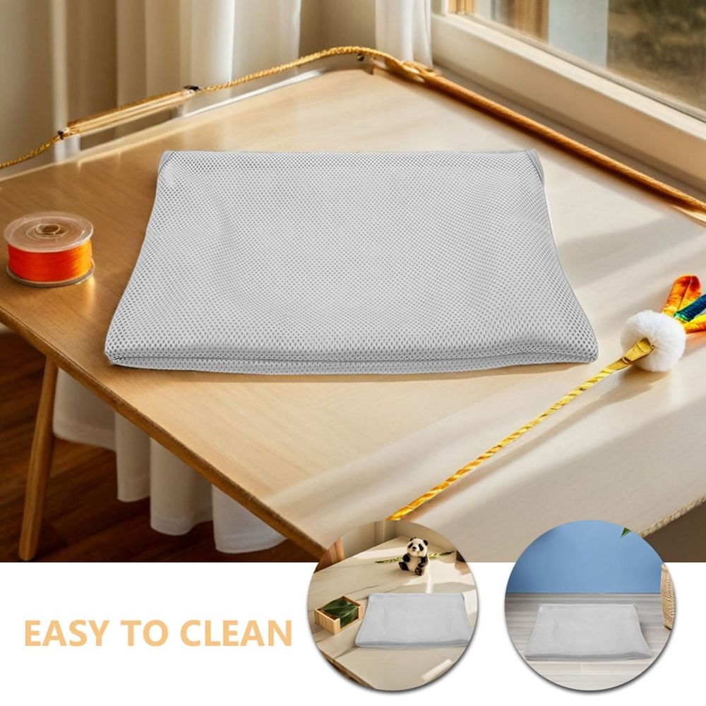 Washable Grey Fabric Cover for Cat Window Perch with Zipper, Breathable and Removable Design