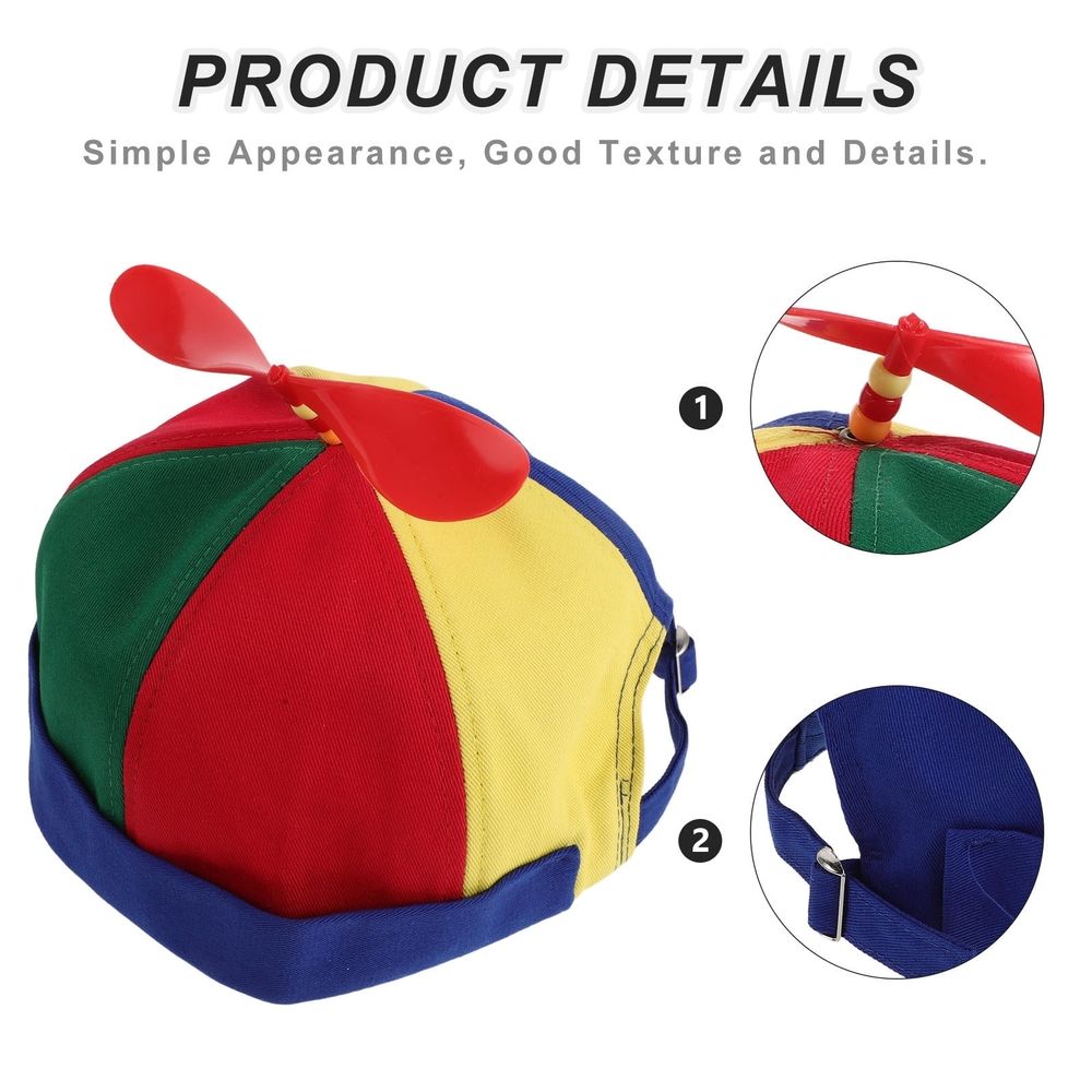 Adjustable Multi-Color Propeller Beanie Hat with Detachable Pinwheel for Family Gatherings and Outdoor Events