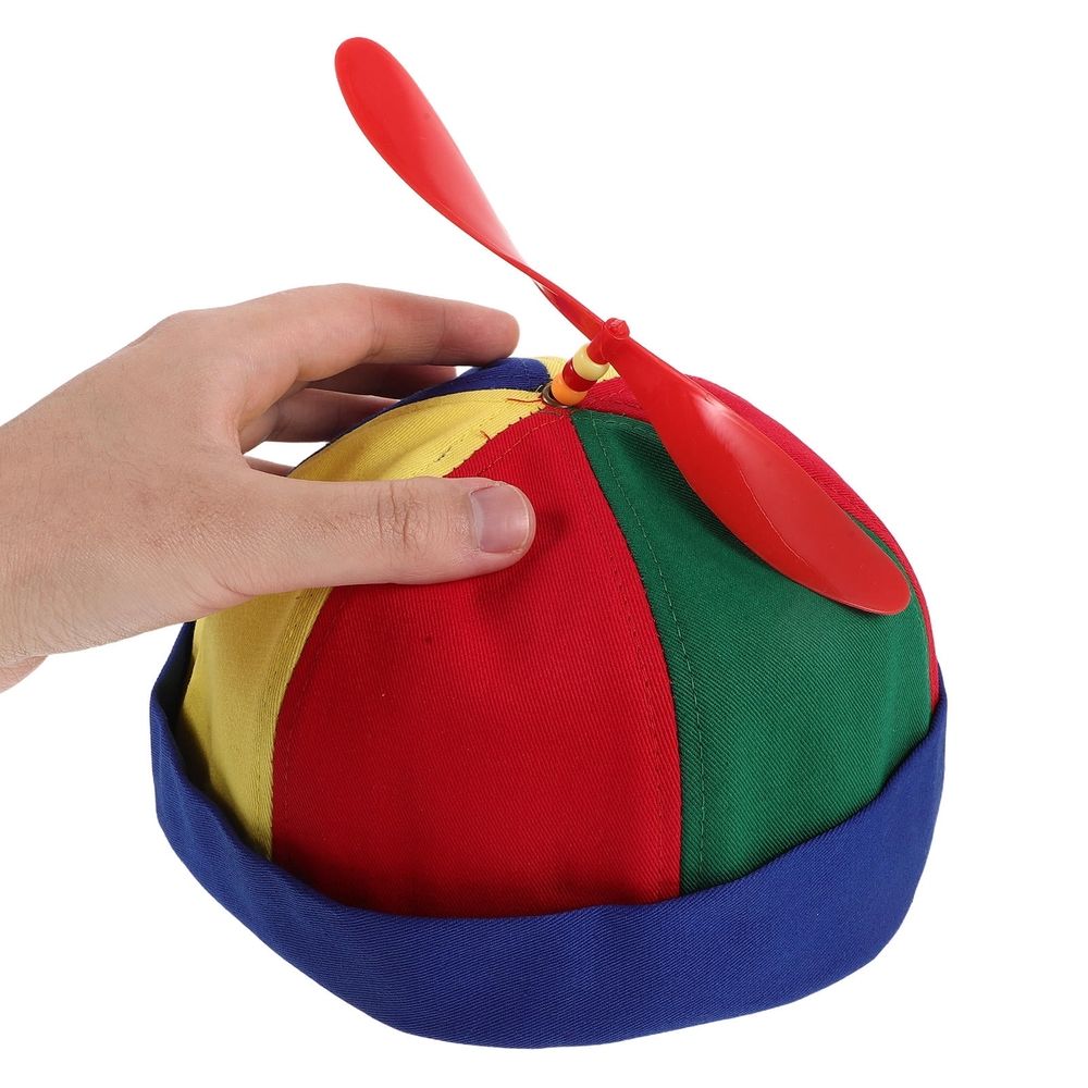 Adjustable Multi-Color Propeller Beanie Hat with Detachable Pinwheel for Family Gatherings and Outdoor Events