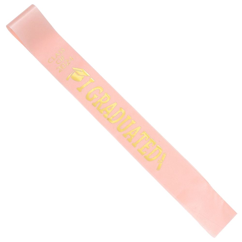 Pink Satin Graduation Sash One Size Fits All Ceremony Accessory