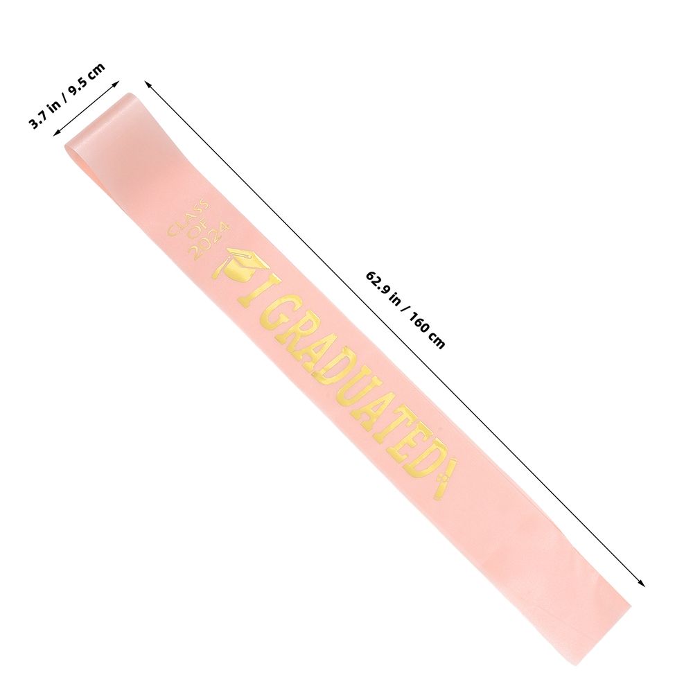 Pink Satin Graduation Sash One Size Fits All Ceremony Accessory