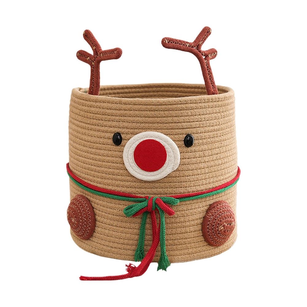 Christmas Deer Basket, Reindeer/Elk Christmas Storage Baskets for Gifts, Reindeer Toy Storage Organizer, Cute Toy Basket for Nursery Clothes Towels Party Supplies