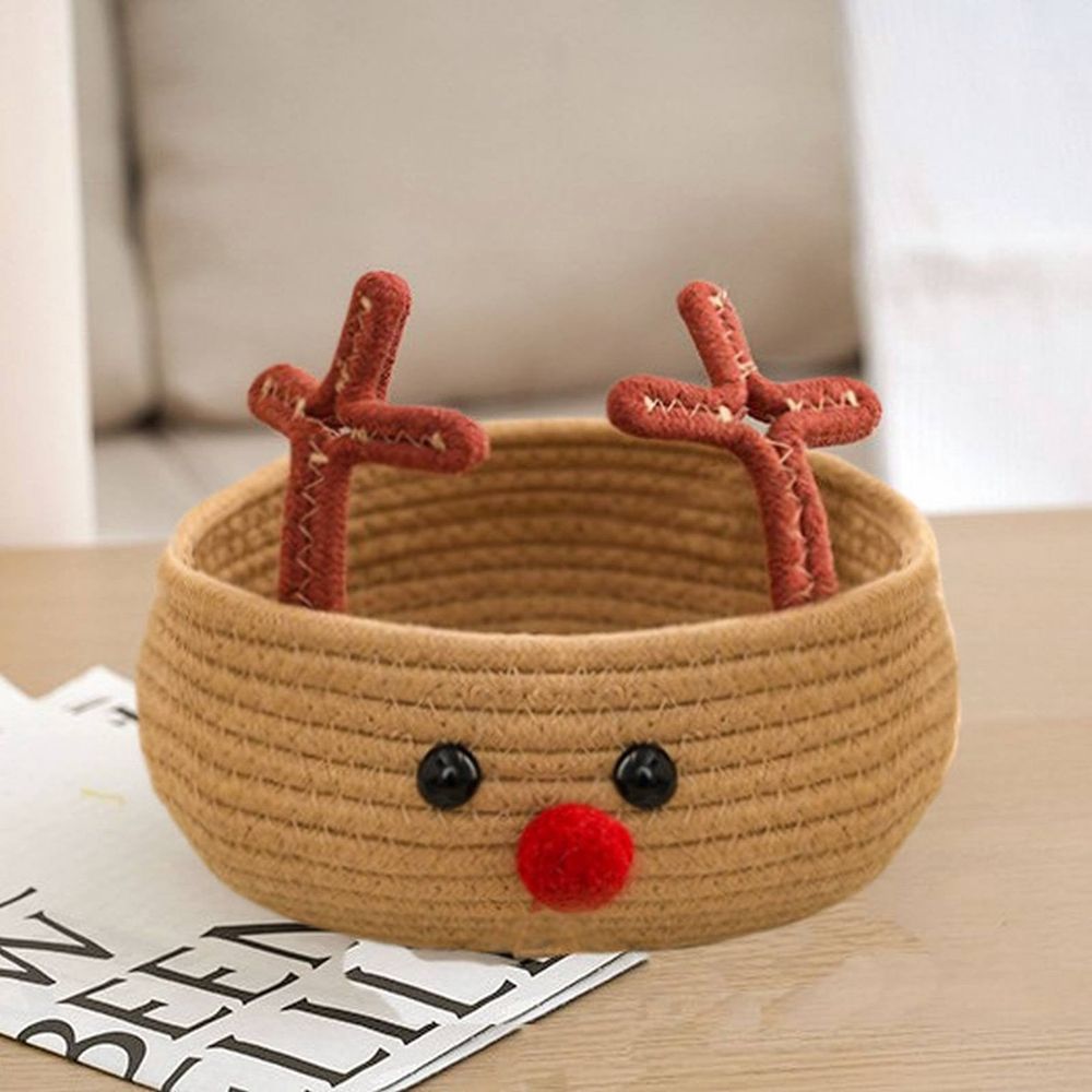 Christmas Deer Basket, Reindeer/Elk Christmas Storage Baskets for Gifts, Reindeer Toy Storage Organizer, Cute Toy Basket for Nursery Clothes Towels Party Supplies
