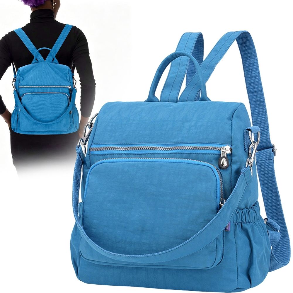 Women's Anti-Theft Backpack Purse, Nylon Travel Shoulder Bag, Casual Daypack and Satchel Handbag for Daily Use, Multiple Pockets and USB Port