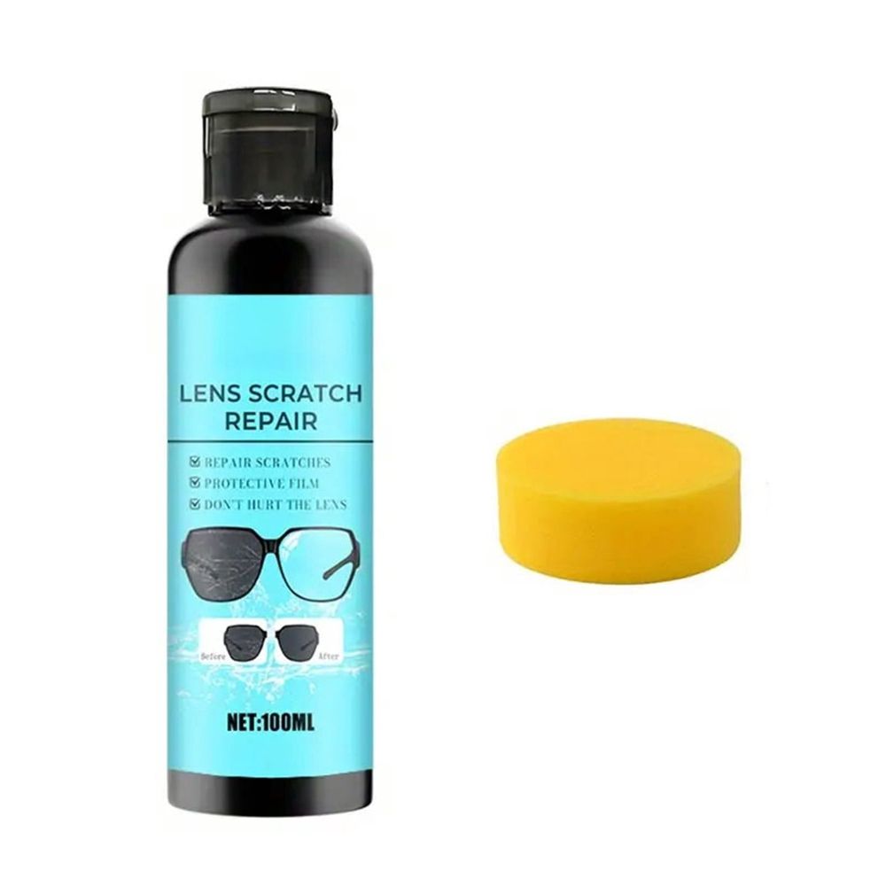 Eyeglass Scratch Remover, 100ml Lens Scratch Repair Spray Cleaner, Glasses Lens Scratch Removal Solution Polishing Fluid, Eyeglass Restoration Fluid, Sunglass Screen Cleaning Tool for Lenses Screens