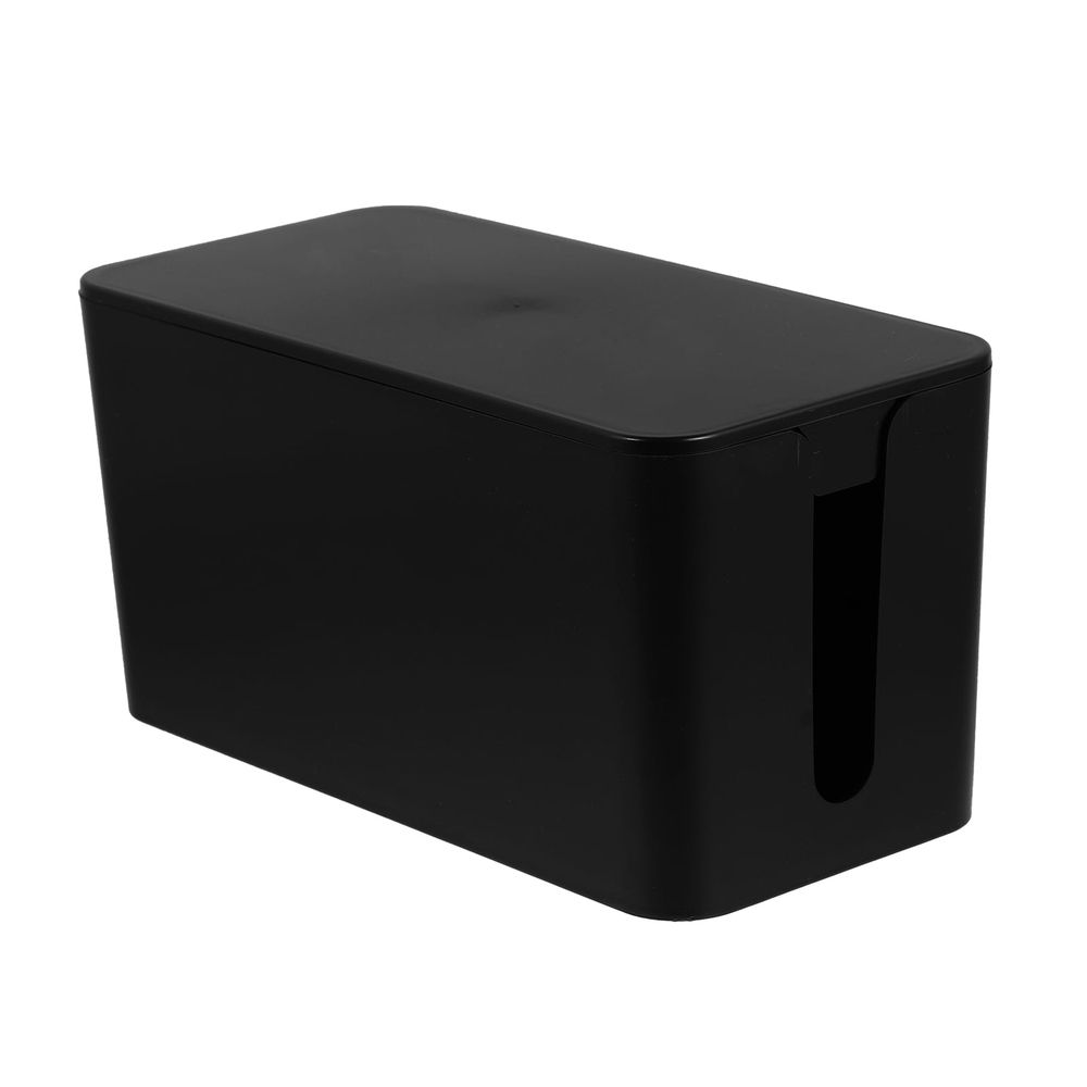 Black Plastic Cable Organizer Box for Home and Office Storage, and Easy to Use, 1 Piece
