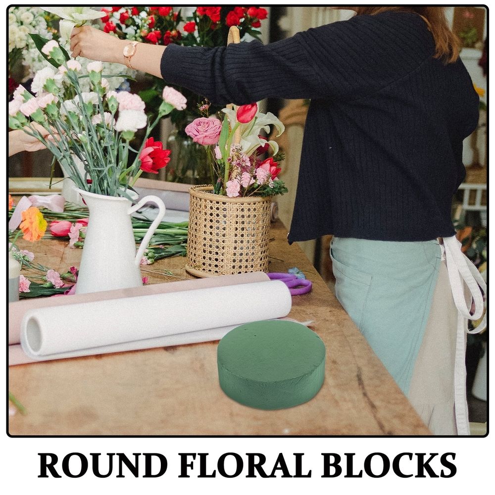 Green Floral Foam Blocks for Flower Arrangements, 6 Pieces, Professional Florist Mud Supply