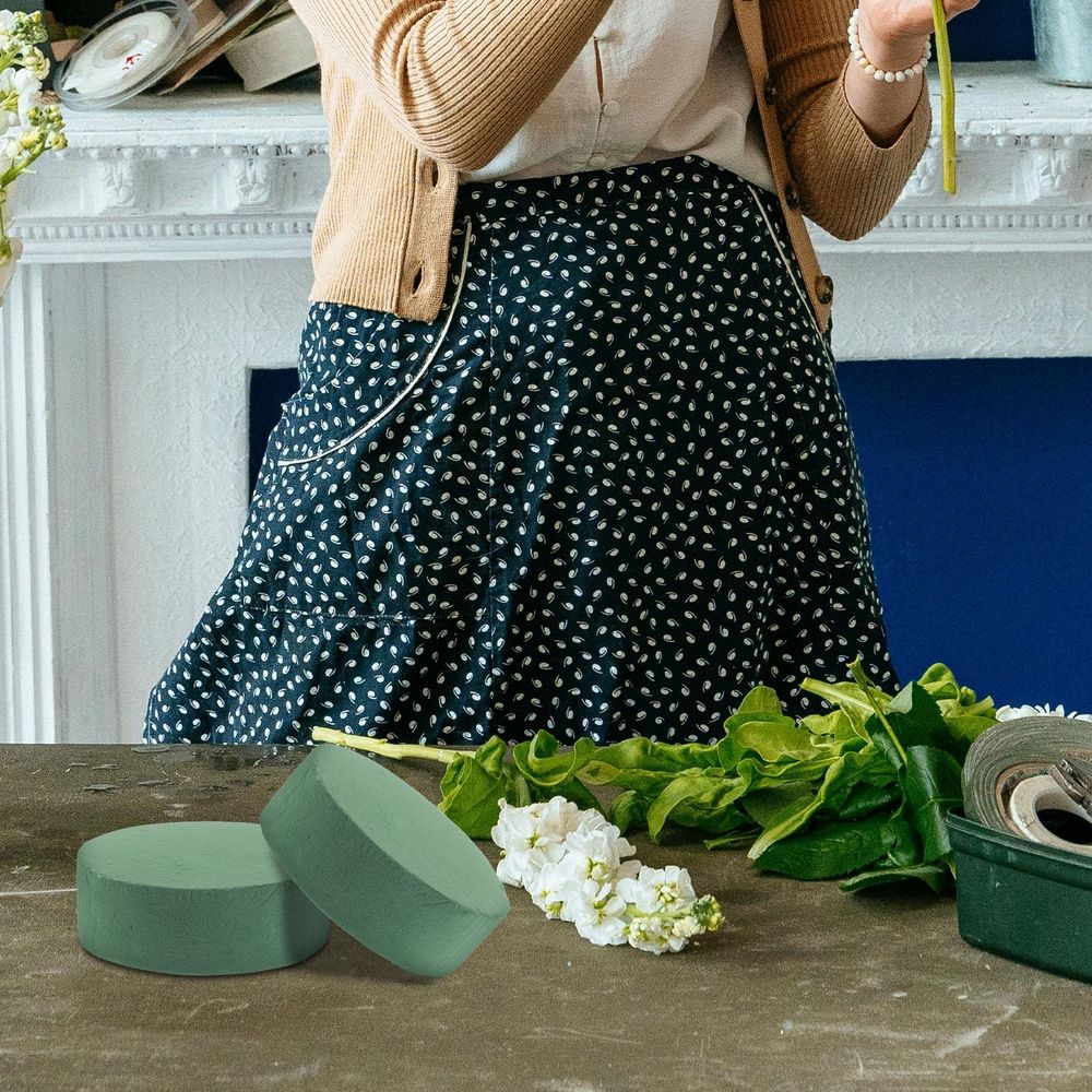 Green Floral Foam Blocks for Flower Arrangements, 6 Pieces, Professional Florist Mud Supply