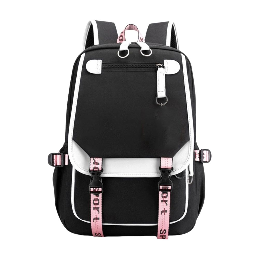 1 Pack 11.41×18.11×6.3in Black Mint Green Splicing Laptop Backpack, Waterproof Lightweight Multi Pocket Daypack, Fashion Nylon Bag for Notebook, Work & Holiday Outings