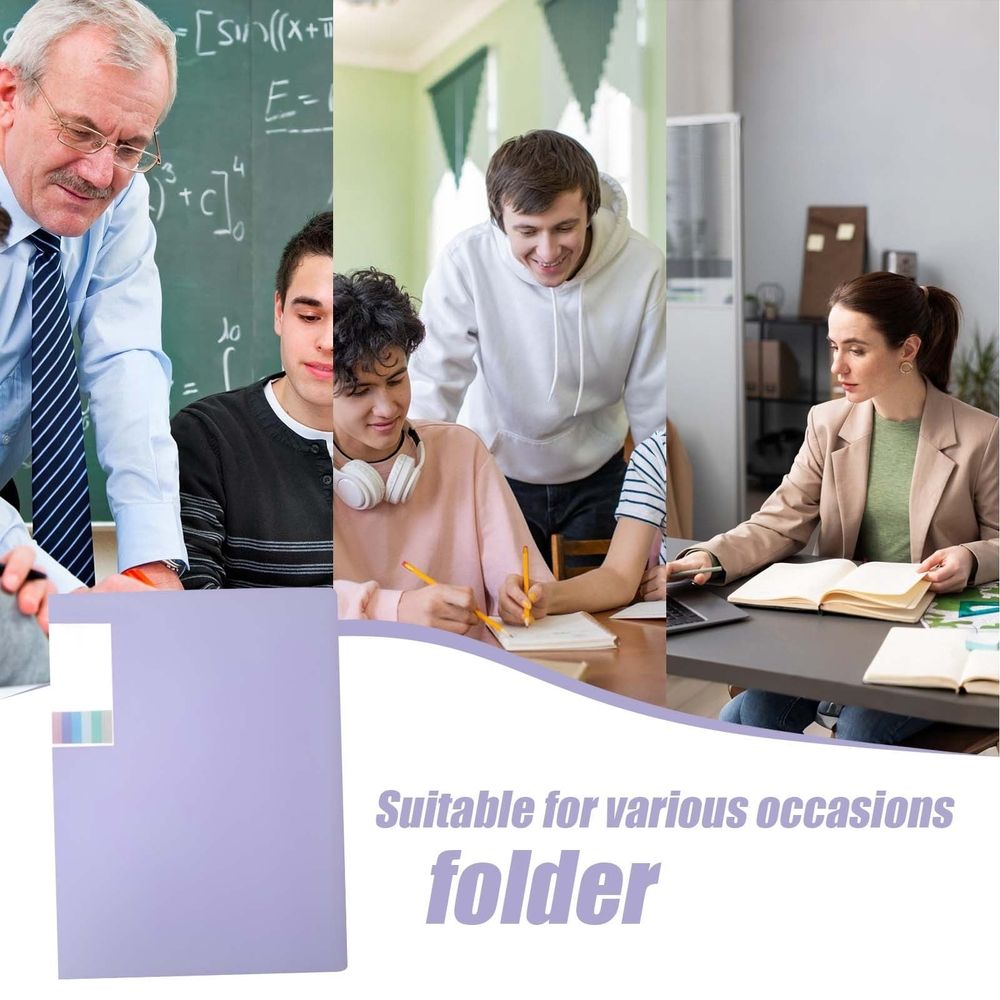 1Pcs 40 Pocket A4 File Portfolio Organizer,12.13×9.06in Morandi Blue Plastic Storage Folder, Front Blank Label Tab Document Book For Meeting Report Arrangement