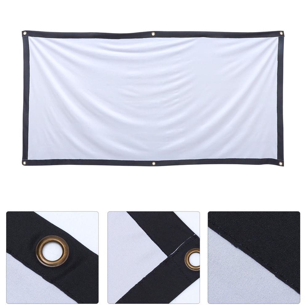 Roll Up Projector Screen Grey Foldable Projection 1 Set
