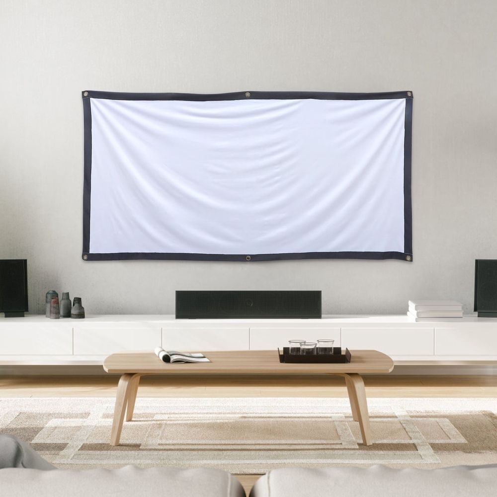 Roll Up Projector Screen Grey Foldable Projection 1 Set
