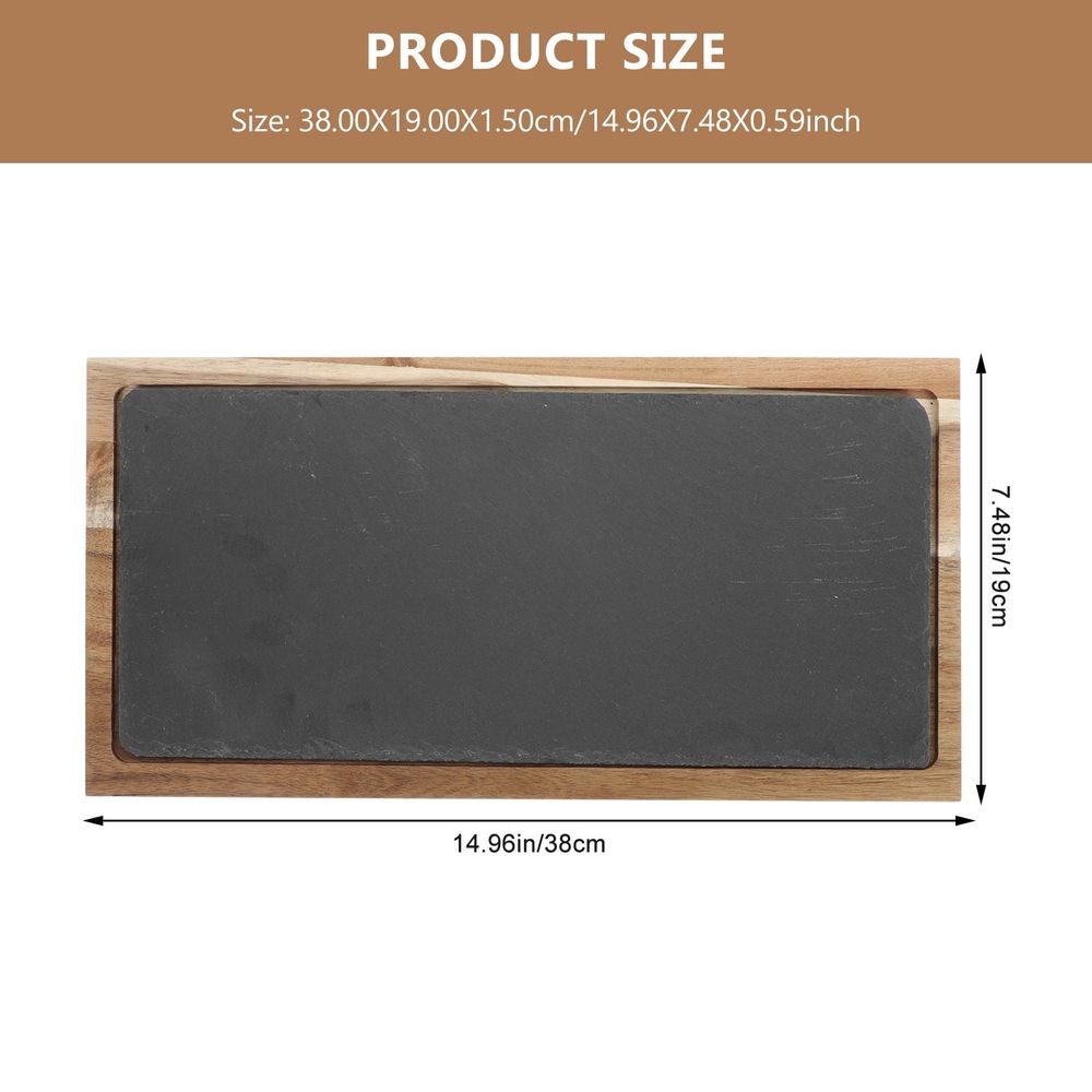 Wood Serving Platter Black 1 Set