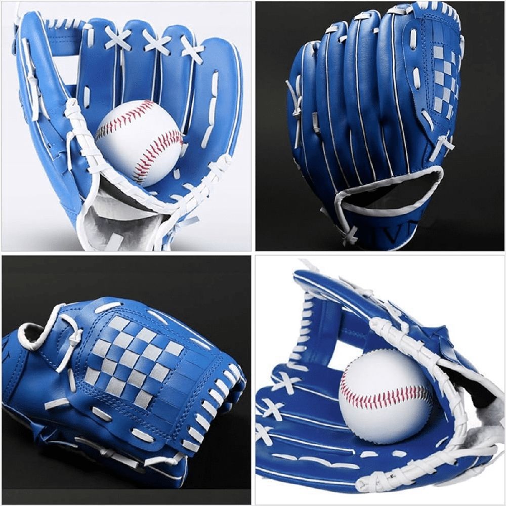 Outdoor Sports Left Hand Training Practice Softball Baseball Gloves Pitcher Hand Players Pocket Glove 11.5Inch Blue