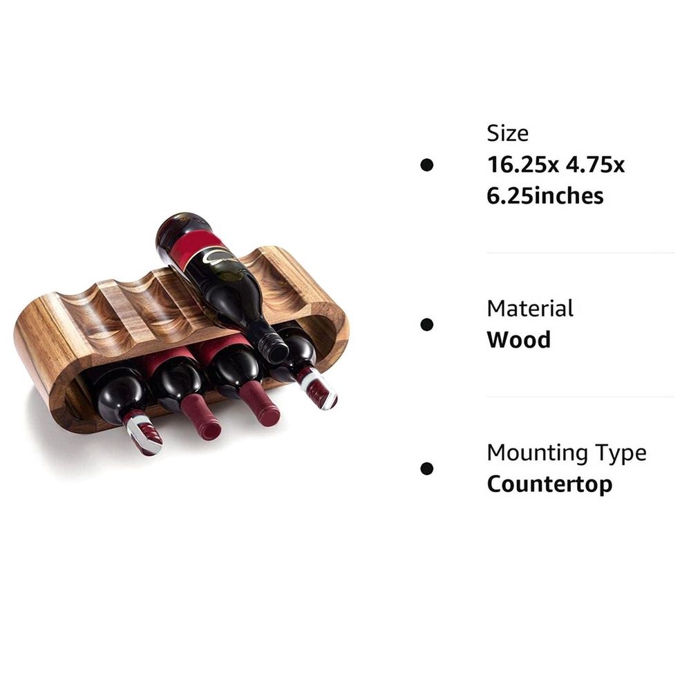 Wine Racks Countertop Bottle Holder- 2 Tier 8 Bottle Wood Wine Storage Racks Small Wine Rack Organizer Rustic Wine Rack