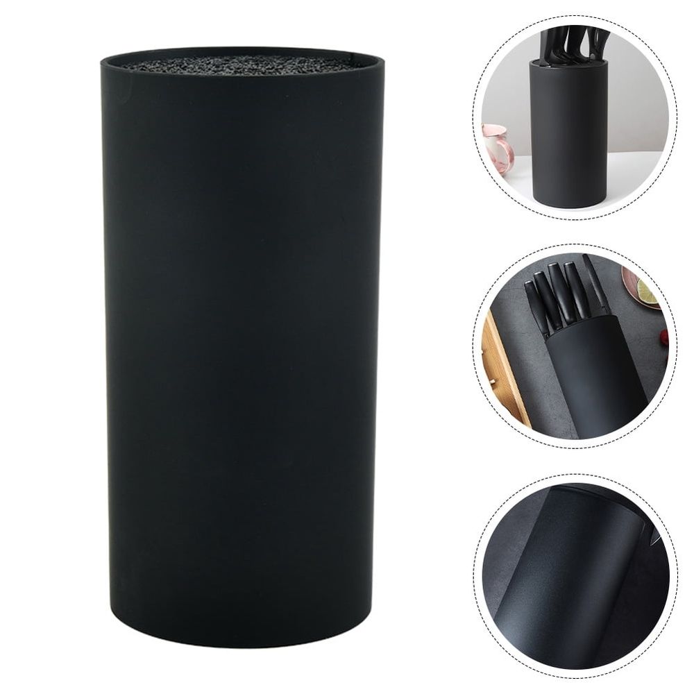 1Pc Practical Cutter Holder Black Plastic Storage Stand for Kitchen Tool Organization