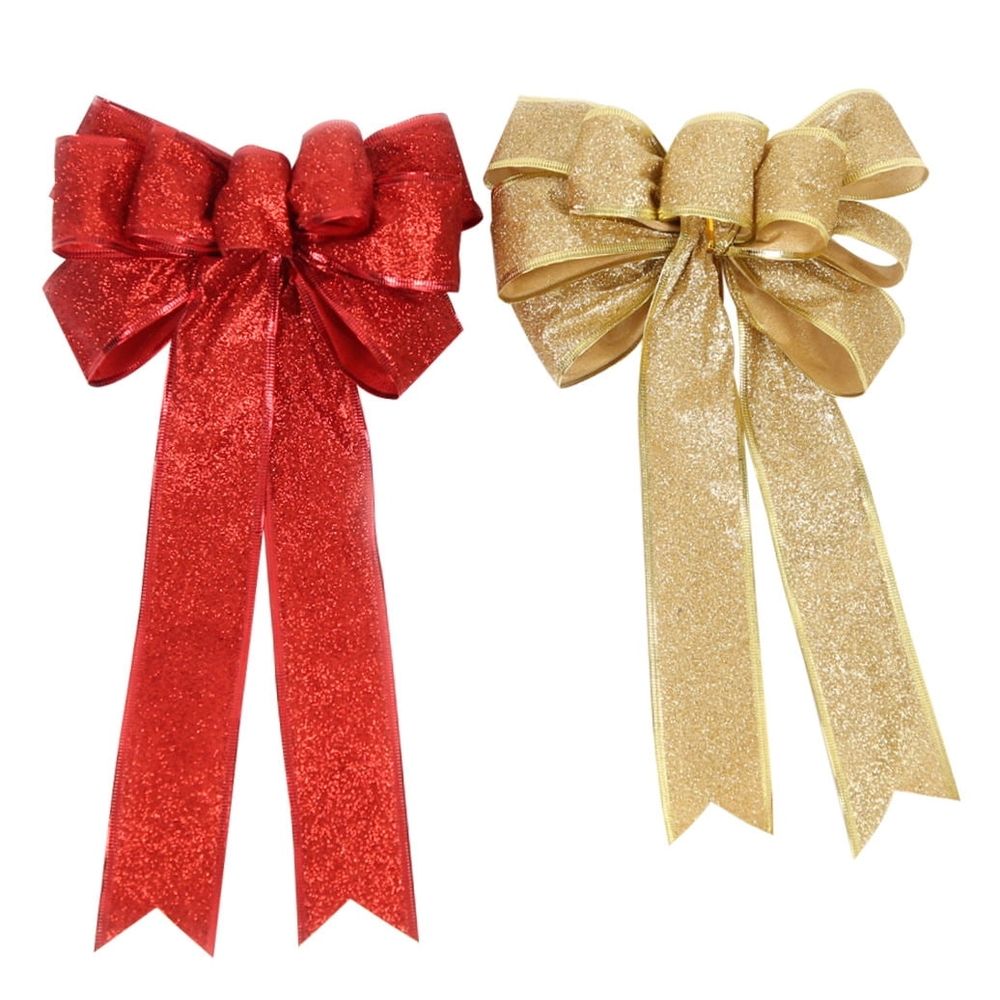 Christmas Tree Bowknot Decoration Red Golden Ribbon Box