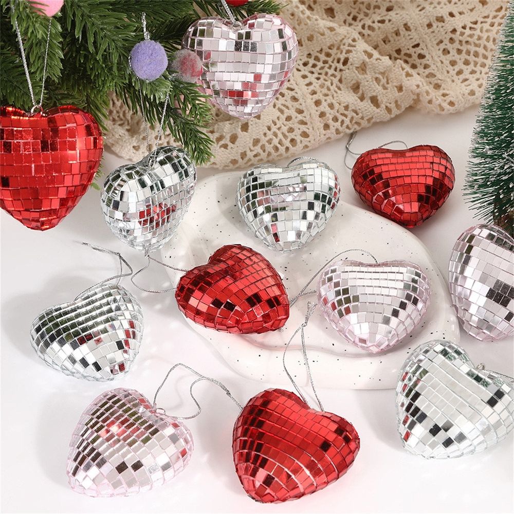 Sales Today Only 12Pcs Valentine Decorations Heart Ornaments Romantic Valentine's Day Gifts