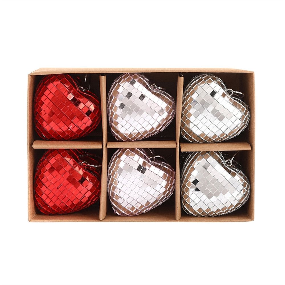 Sales Today Only 12Pcs Valentine Decorations Heart Ornaments Romantic Valentine's Day Gifts