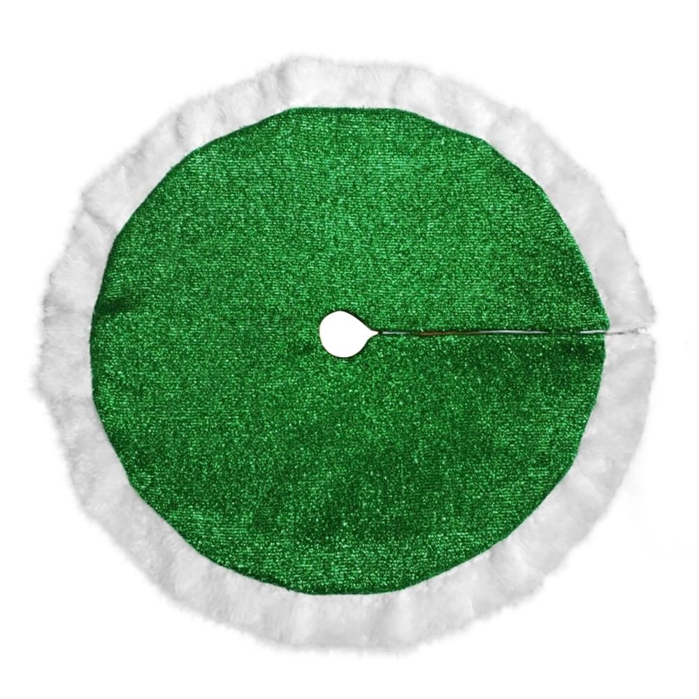 Minimalist Green Plush Christmas Tree Skirt Comfortable Texture for Home and Store