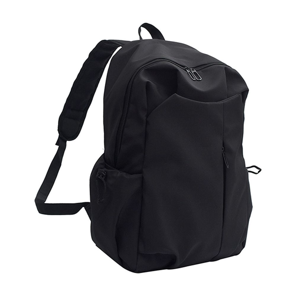 Nylon Lightweight Backpack, Solid Color Casual Shoulder Bag, Large Capacity Outdoor Travel Backpack Daypack for Men Women, Black