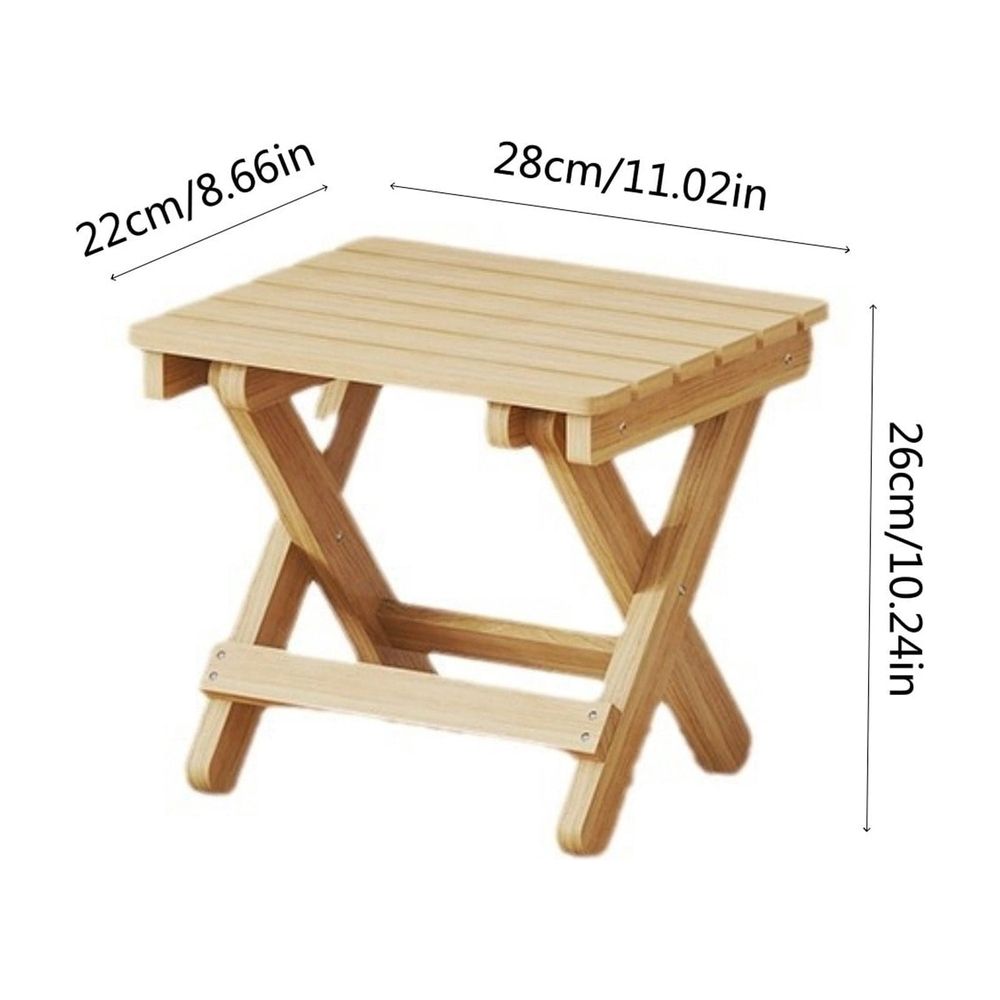 Solid Wood Folding Stool, Foldable Wooden Stool Portable for Camping and Garden, Lightweight Compact Seat for Home Outdoor Travel