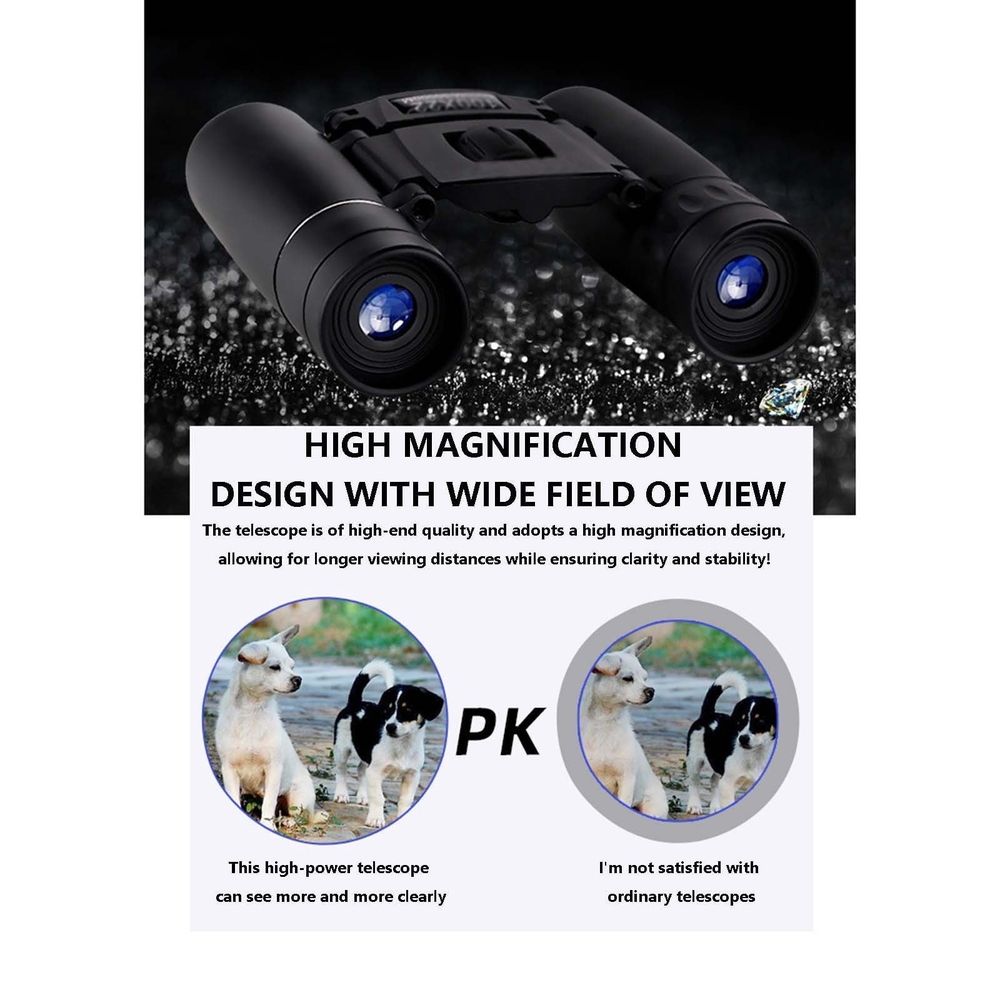 Compact Binoculars, Small Pocket Binoculars Clear View, Lightweight Foldable, for Bird Watching Opera Hiking Hunting Travel Concert
