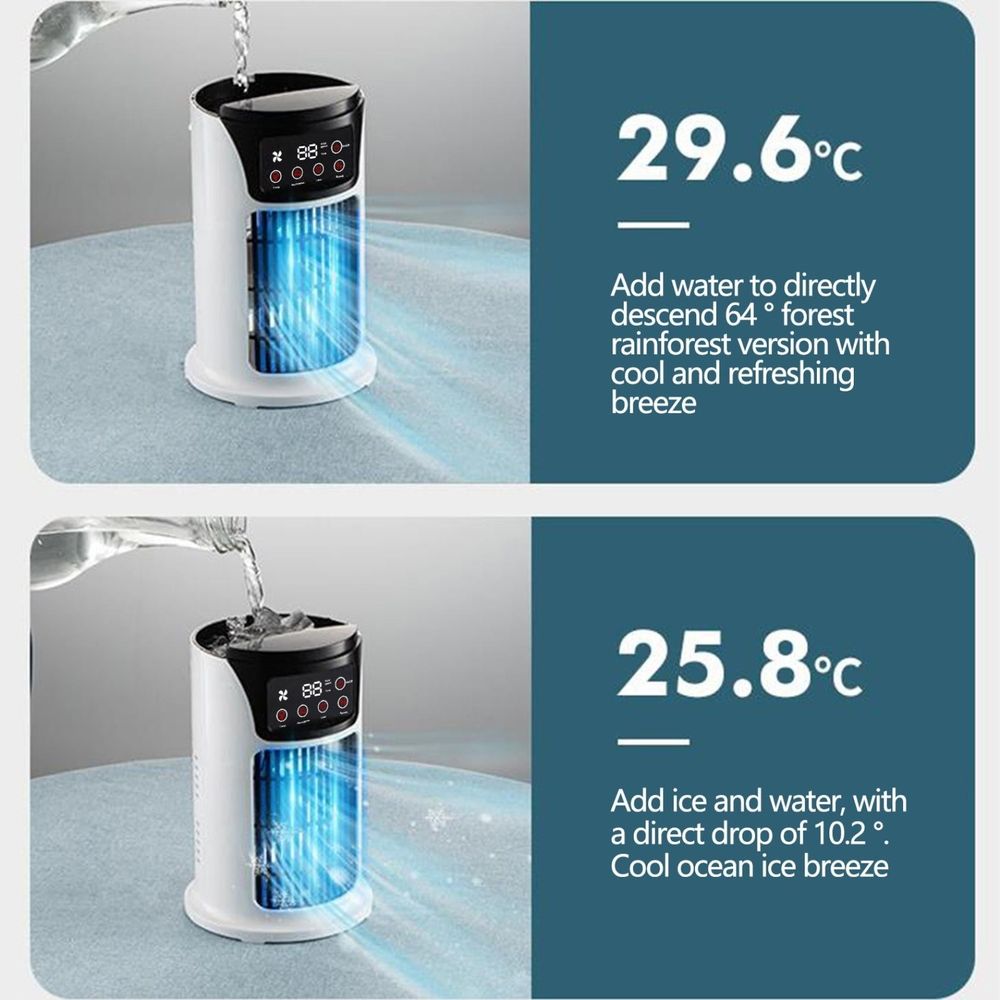Portable Air Conditioner, Personal Evaporative Air Cooler with 5 Wind Speeds, Touch Screen Mini AC Unit Fan for Room, Desk, Tent, Bedroom, Car, RV, and Camping