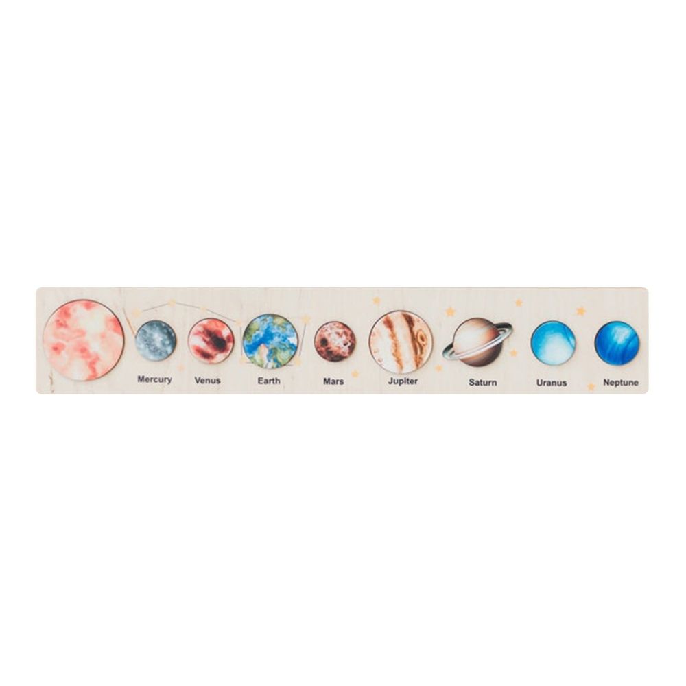 Wooden Solar System Puzzle, Universe Learning Toys Pieces Ornament, Outer Space Themed Imaginary Sensory Play Gift, Preschool Science Stem Learning Activity