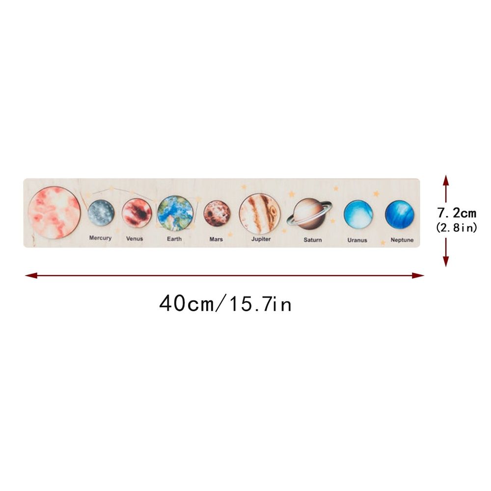 Wooden Solar System Puzzle, Universe Learning Toys Pieces Ornament, Outer Space Themed Imaginary Sensory Play Gift, Preschool Science Stem Learning Activity