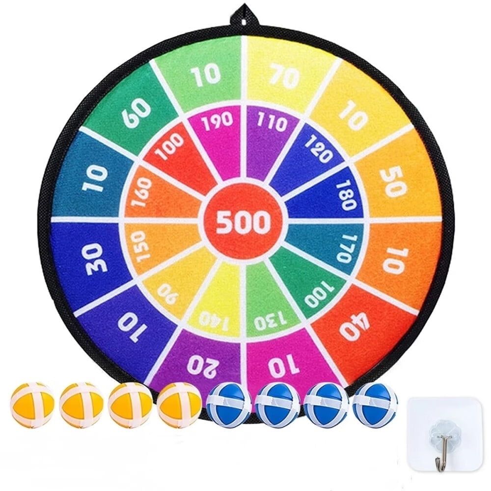 Dart Board Games for Kids,Ideal Indoor and Party Games 28.3Inches Safe Dart Board with 8 Sticky Balls,Best Sport Toys Gifts for 3 4 5 6 7 8 9+ Years Old Boys and Girls