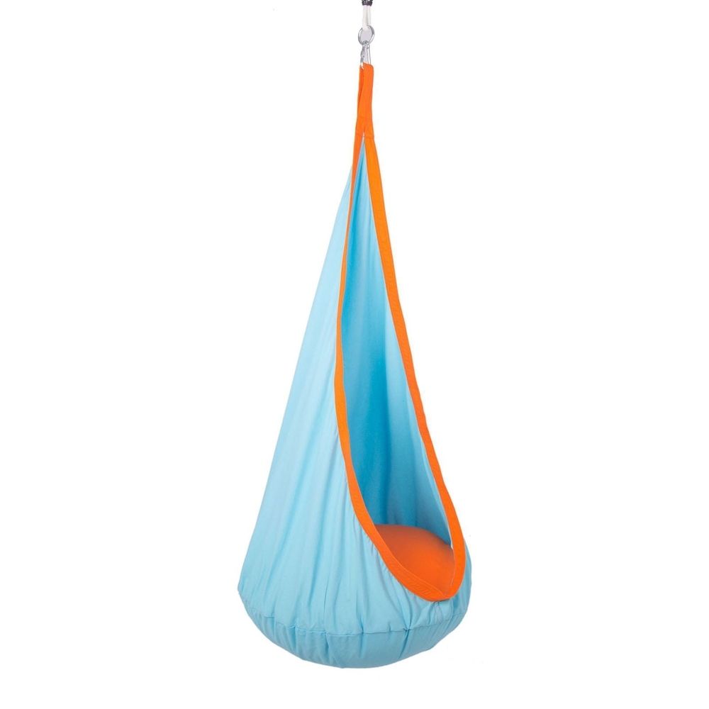 BKBP Pod Swing Seat, Kids Hanging Hammock Swing, Cotton Sensory Pod Swing Chair with Inflatable Pillow, Pod Swing for Kids Indoor & Outdoor, Max 176Lbs (1 PCS)