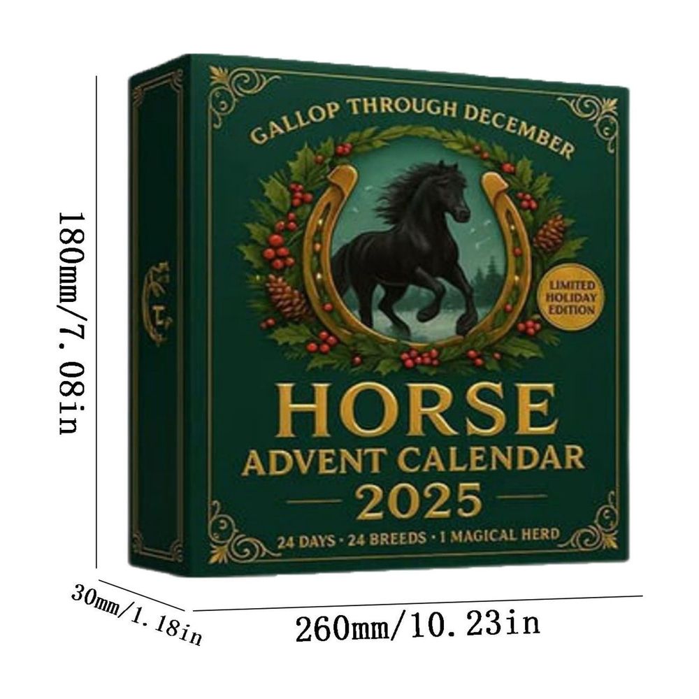 Horse Advent Calendar with 24 Acrylic Equine Ornaments Christmas Countdown Decor for Equestrian Lovers Tree Decorations Clearance